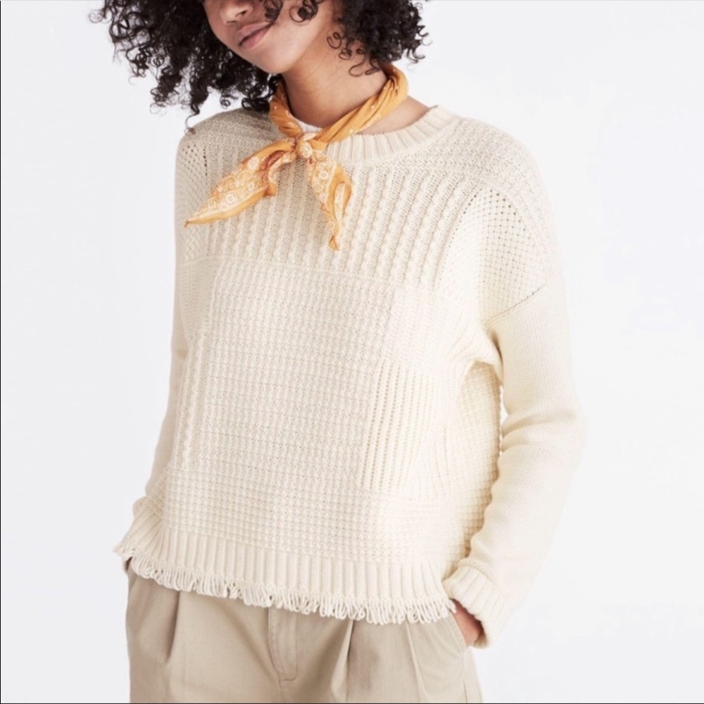 Madewell Stitchmix Wool Chunky Knit Sweater